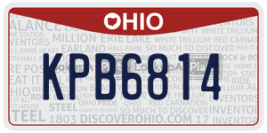 KPB6814 license plate in Ohio