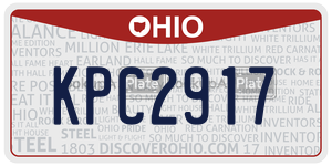 KPC2917 license plate in Ohio