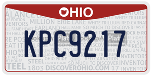 KPC9217  license plate in OH