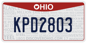KPD2803  license plate in OH