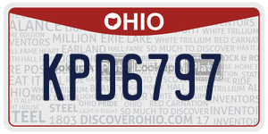 KPD6797  license plate in OH