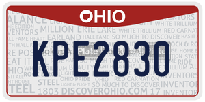KPE2830  license plate in OH