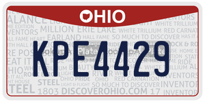 KPE4429 license plate in Ohio