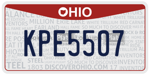 KPE5507  license plate in OH