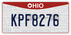 KPF8276  license plate in OH