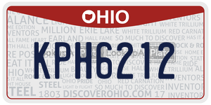 KPH6212 license plate in Ohio
