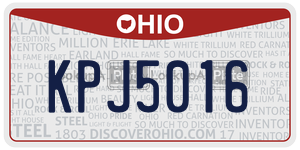 KPJ5016  license plate in OH