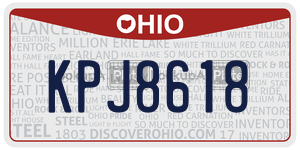 KPJ8618  license plate in OH
