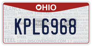 KPL6968  license plate in OH