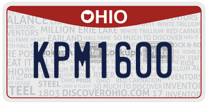 KPM1600  license plate in OH