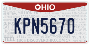KPN5670 license plate in Ohio