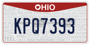 KPQ7393  license plate in OH