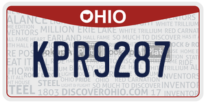 KPR9287  license plate in OH