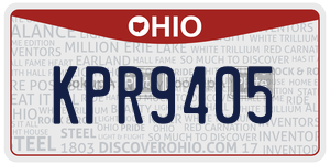 KPR9405  license plate in OH