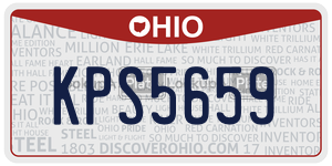 KPS5659  license plate in OH
