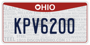 KPV6200  license plate in OH