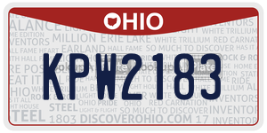 KPW2183  license plate in OH