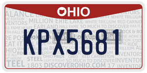 KPX5681  license plate in OH