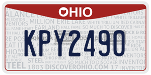 KPY2490  license plate in OH