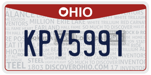 KPY5991  license plate in OH