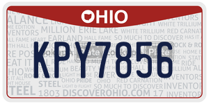 KPY7856  license plate in OH