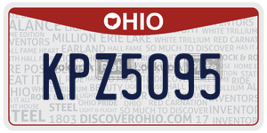 KPZ5095  license plate in OH