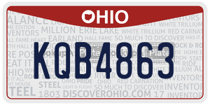 KQB4863  license plate in OH