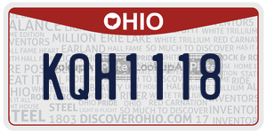 KQH1118  license plate in OH