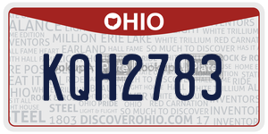 KQH2783  license plate in OH