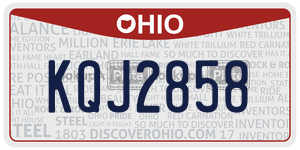 KQJ2858  license plate in OH