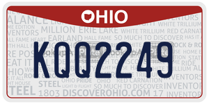 KQQ2249  license plate in OH