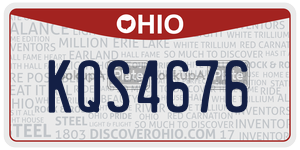 KQS4676  license plate in OH