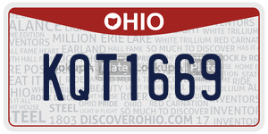 KQT1669 license plate in Ohio