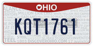 KQT1761 license plate in Ohio