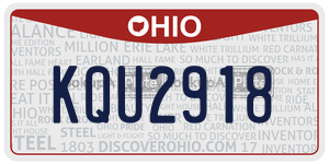 KQU2918  license plate in OH