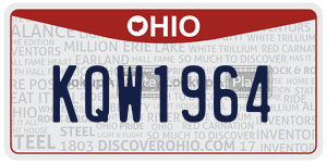 KQW1964  license plate in OH