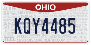 KQY4485  license plate in OH