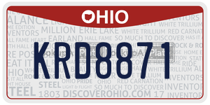 KRD8871  license plate in OH