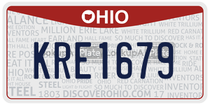 KRE1679  license plate in OH