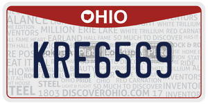 KRE6569  license plate in OH