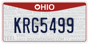 KRG5499 license plate in Ohio