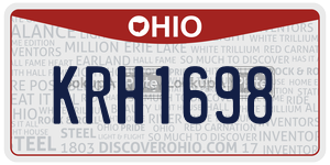 KRH1698  license plate in OH