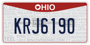 KRJ6190  license plate in OH