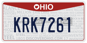 KRK7261  license plate in OH