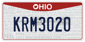 KRM3020  license plate in OH