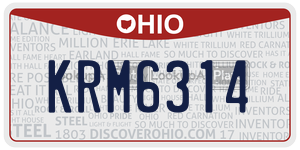 KRM6314  license plate in OH
