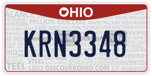 KRN3348  license plate in OH