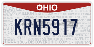 KRN5917  license plate in OH