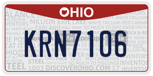 KRN7106 license plate in Ohio