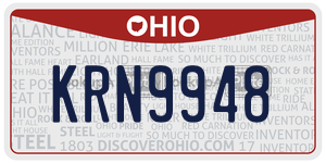KRN9948  license plate in OH